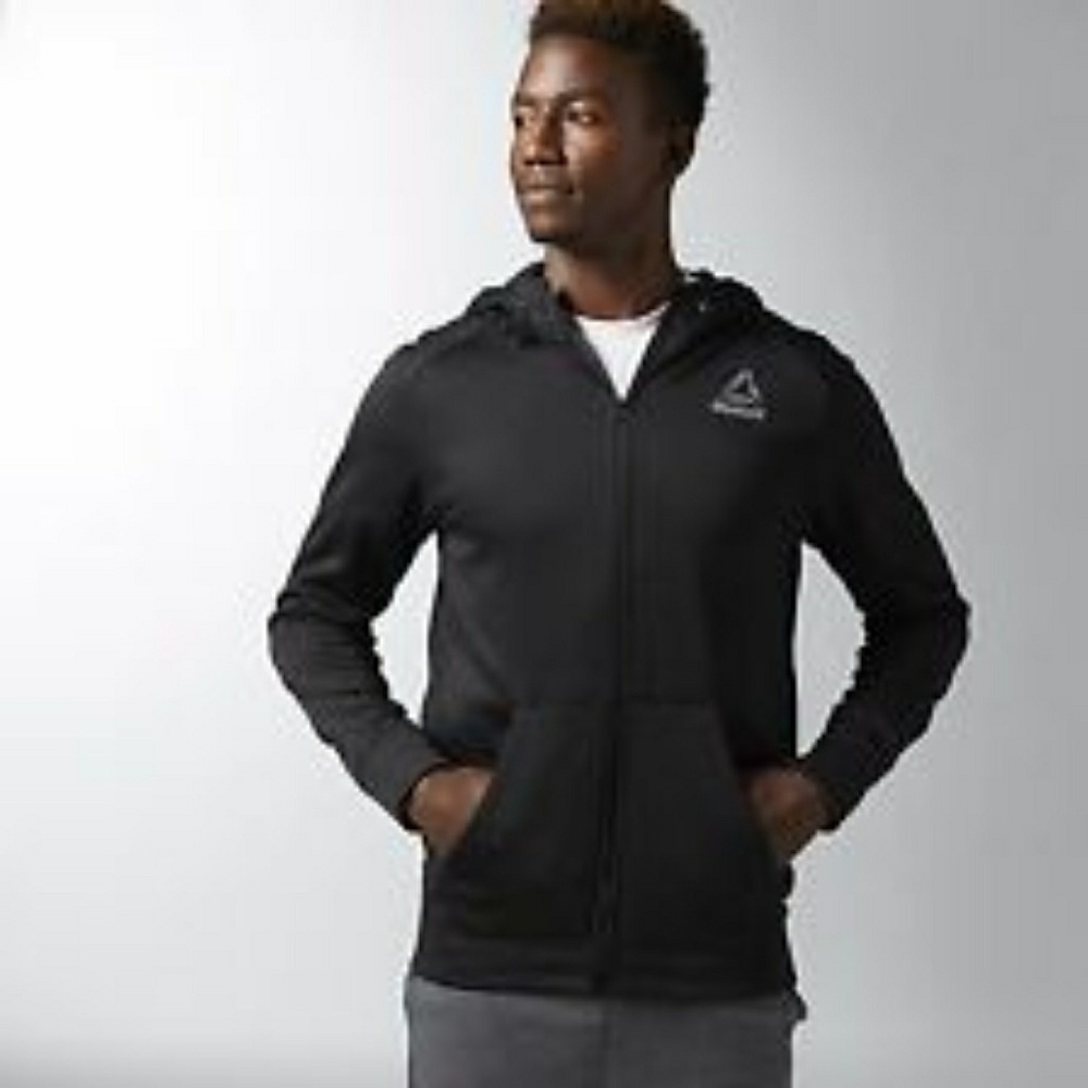 NWT Reebok Black Speedwick Fleece Full Zip Hoodie